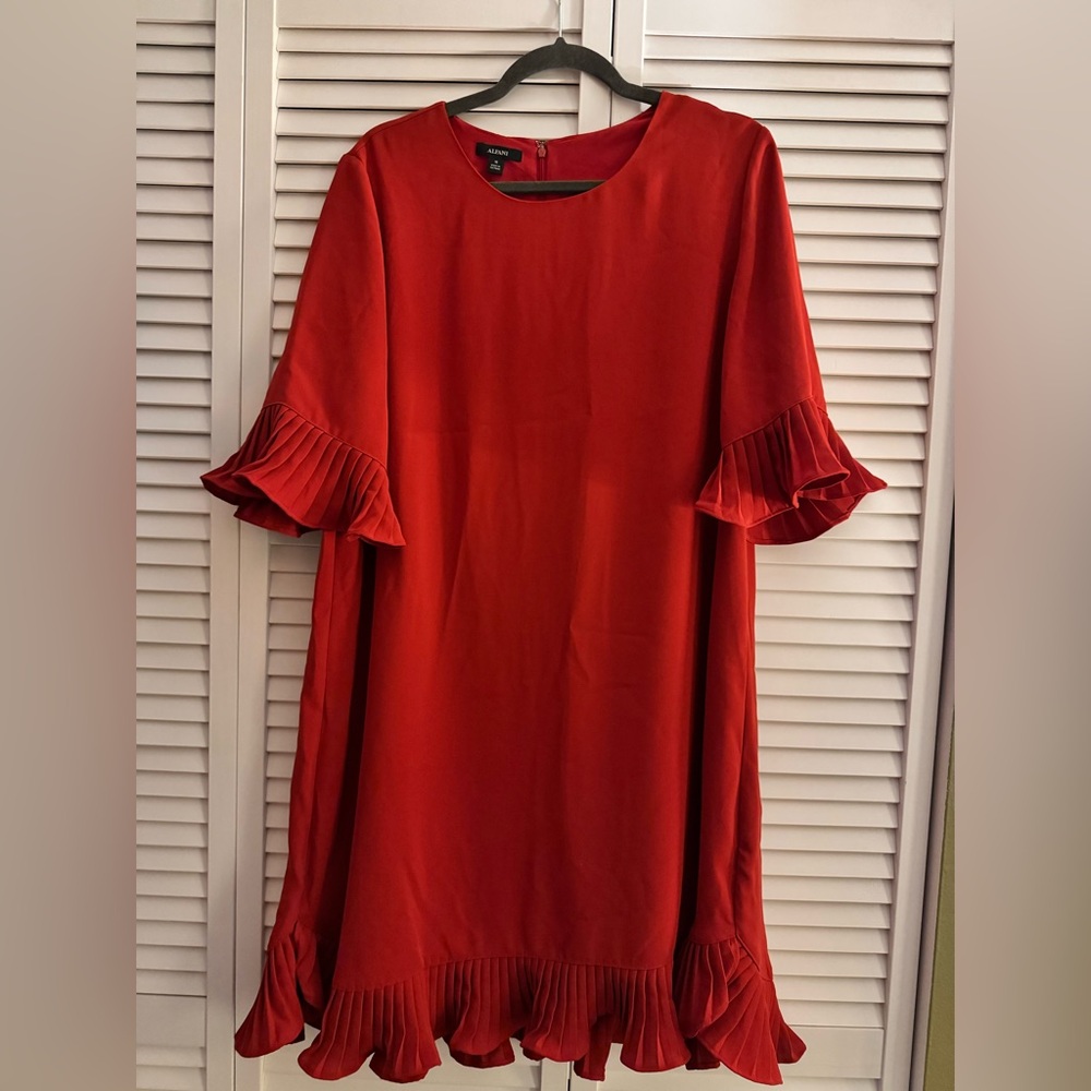 Alfani Orange/Red Swing Dress - Size 16